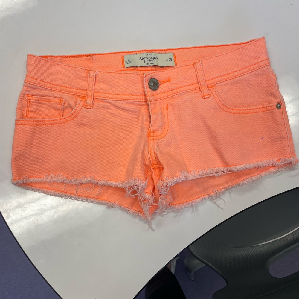 Abercrombie and Fitch bright tangerine jean shorts Size 25/0